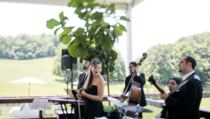 band playing at a wedding