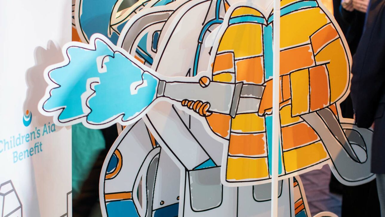 hand drawn 2d outfits on clothes hangars.