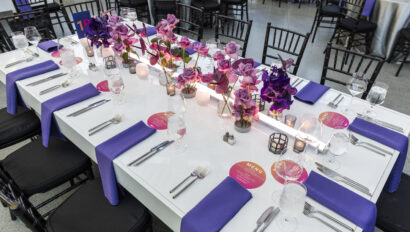 Fundraising Gala tablescape, Boston. Designed by Rafanelli Events.