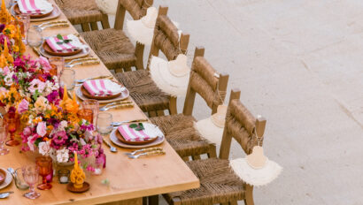 Beach wedding reception. Beach dinner. Mexico destination wedding. Designed by Rafanelli Events.